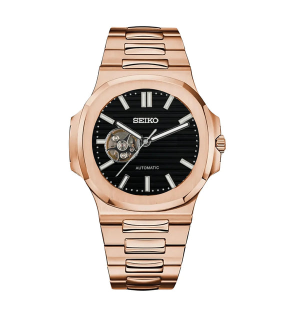 Nauteiko | Rose Gold Black Open Heart